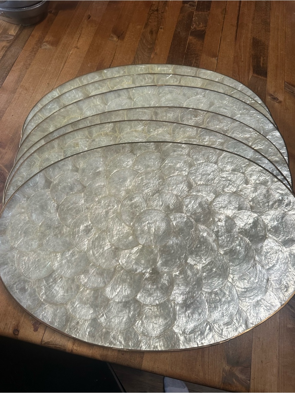 Silver Capiz Shell Placemat Set - Elegant Table Décor